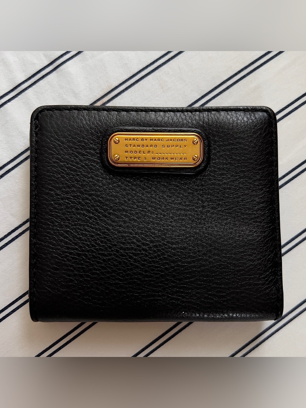 Marc by Marc Jacobs Standard Supply Black Pebbled Leather Bi-Fold Wallet